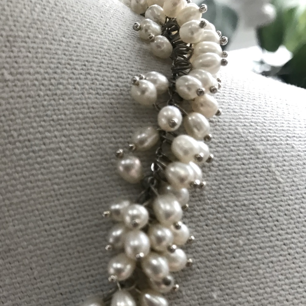Freshwater Pearl Dangle Sterling Silver Necklace - Picture 5 of 5